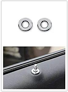 Highitem 2pcs/Set ABS Chrome Car Door Lifting Bolt Lock Pin Decoration Trim Cover Sticker for Dodge Challenger 2014-2019