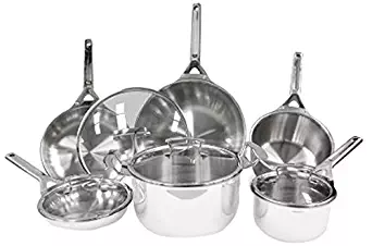 True Induction TIGOURMET 10-Piece Tri-ply Stainless Steel Induction Cookware Set (Pack of 10)