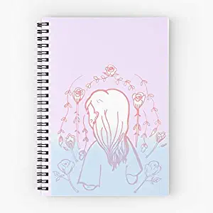 Tumblr Girl View Back Floral Pastel Vector Flower Cute School Five Star Spiral Notebook With Durable Print