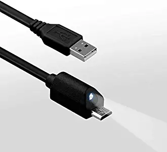 Volt Plus Tech Bright LED MicroUSB Cable Works for BLU Dash L4 LTE with Touch Activated LED Light! (5ft)