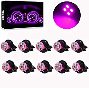 AutoTroant T10 194 168 Dash Instrument White LED Light Bulbs Bright Panel Gauge Cluster Dashboard LED Light Bulbs 10Pcs/Set (Purple)