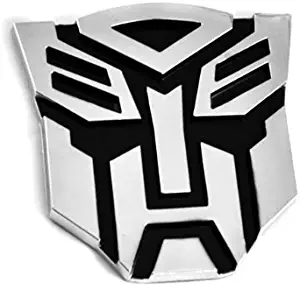 Transformer Autobot Chrome Finish Auto Emblem - 5" Tall
