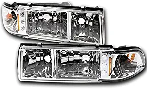 ZMAUTOPARTS For Chevy Caprice/+ Impala LED Crystal Headlight Lamp W/Corner Signal Chrome