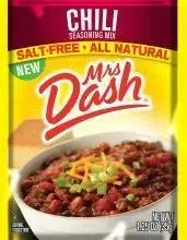 Mrs Dash Salt Free Chili Mix (1.25 oz Packets) 4 Pack