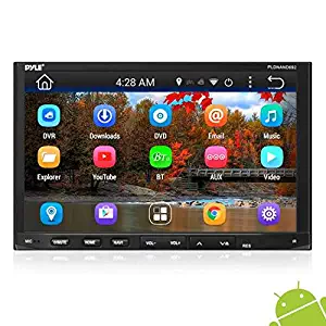 Pyle Double DIN Android - Touchscreen in-Dash DVD/CD Player with GPS Navigation, 7” Monitor Head Unit Receiver, Wireless Bluetooth, USB/Micro SD Card Slot, Am FM Radio and RCA to Aux Input