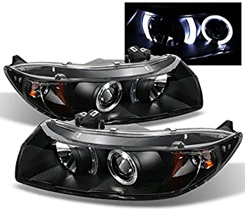 For 06-11 Honda Civic 2DR Coupe Black Bezel Dual Halo Ring Projector Headlights Driver Passenger Lamps
