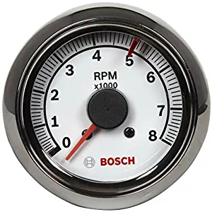 Actron Bosch SP0F000027 Sport II 2-5/8" Tachometer (White Dial Face, Chrome Bezel)