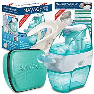 Navage Nasal Care Deluxe Bundle: Navage Nose Cleaner, 38 SaltPod Capsules, Countertop Caddy, and Travel Case. 139.85 if Purchased Separately. You Save 29.90 (Teal)