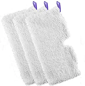 FVLITE 3Pcs Microfiber Replacement Cleaning Pad for Shark Steam Pocket Mop Machine Washable Steam Mop Pad S3500 Series, S2901, S2902, S3455K S3501, S3550, S3601, S3801, S3801CO, S3901, S4601, White