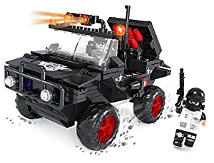 Brickland SWAT Police Jeep Vehicle Building Bricks Construction Playset Rescue Unit (288 Pieces) For Kids Ages 6–13 Years