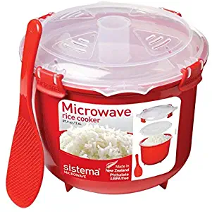 Sistema Microwave Collection Rice Cooker, 87.2 oz./2.6 L, Red (Limited Edition)