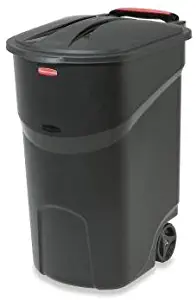 Rubbermaid Roughneck 45 Gal. Black Wheeled Trash Can with Lid