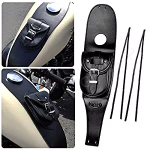 KYN Waterproof Black Motorcycle Gas Leather Iron Tank Cover Panel Pad Bag Pouch Bag for Harley Sportster XL883 1200 Forty Eight Iron 883 Seventy Two
