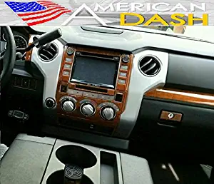 Interior BURL Wood Dash Trim KIT Set for Toyota Tundra Crew CAB 2014 2015 2016 2017 2018 2019