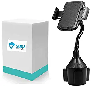 SOGA Universal Cup Holder Phone Mount Adjustable Gooseneck Cradle Car Mount for Cell Phone Google Pixel 4 XL/4/Pixel 3a XL/3a/3/Pixel 2 XL/2