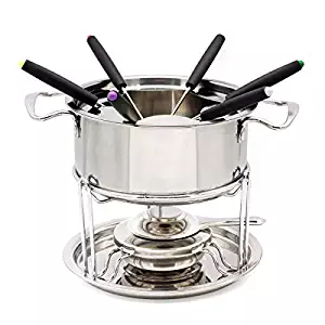 Stainless Steel Fondue Pot Inox Set WZH 13-set Fuel Fondue, Temperature Controllable, Chocolate Cheese