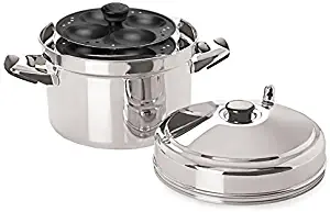 Tabakh IC-214 Cooker with Non-Stick 4-Rack Idly Stand, Makes 16, Stainless Steel