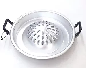 areerataeyshop 12" Inch GRILL PAN HOT POT BBQ BARBECUE THAILAND SUKI STEAK KOREAN STYLE ALUMINUM