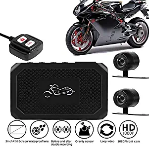 LFJNET Motorcycle View Dash Cam Motorcycle Camera HD 1080P+720P Front+Rear View DashCam DVR Driving Recorder
