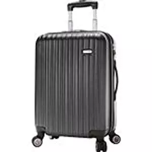 20" Dual Wheel Spinner Carry-on – Silver Expandable with a Glide-rite Spinner Wheel System. With Minimizes Effort and Strain on Arms, Shoulders and Back