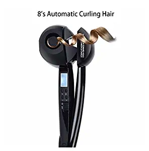 Hann Hair Curler,LCD Pro Salon Automatic Hair Curling Curler Ceramic Roller Wave Machine Styler (LCD Automatic Curler, Black)