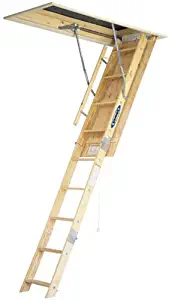 Werner W2210 250-Pound Duty Rating Wood Folding Attic Ladder, 10-Foot