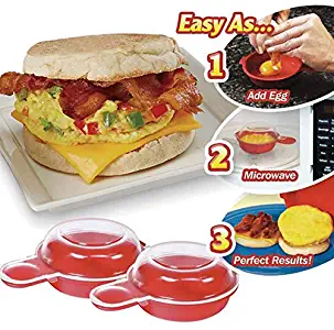 Easy Eggwich Cooking Tool 2Pcs/set Microwave Cheese Egg Cooker Minute Fast Hamburg Omelet Maker Kitchen Oven Boiler Frieder Eggs Burger Muffin Making Utensils Diy Cook