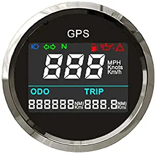 ELING Digital GPS Speedometer Trip Meter Resetable Odometer Adjustable for Boat Yacht Motorcycle Car 2"