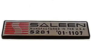 Ford Mustang Saleen S281 Sc Numbered Dash Plate / Badge / Emblem / Plaque # 03-0669