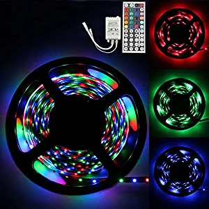 MINGLIFE LED Strip Lights, 5M RGB LED Light Strip 3258 LED Tape Lights, Color Changing LED Strip Lights with Remote for Home Lighting Kitchen Bed Flexible Strip Lights for Bar Home