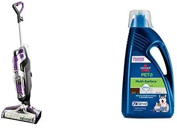 BISSELL Crosswave Pet Pro All in One Wet Dry Vacuum Cleaner,2306A and Bissell 2295L Multi-Surface Pet Formula with Febreze Feshness for Crosswave and Spinwave (80 oz)