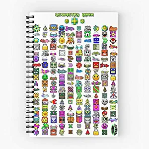 Dash Games Icons Fun Geometry Cute School Five Star Spiral Notebook With Durable Print