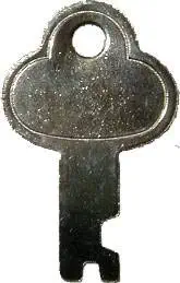 Nickel Plated Trunk Key for Lock - Steamer Trunk Hardware | N-3815K