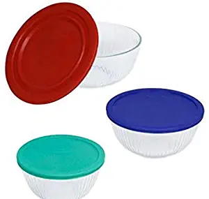 Pyrex 3-Piece Glass Mixing Bowls with Lids Set