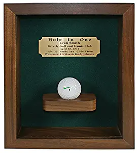 Eureka Golf Products Hole-in-One Shadow Box with Ball Shelf-Free Engraved Plate