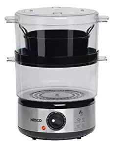 Englewood Marketing Group ST-25F Food Steamer With Rice Bowl, Double Decker, BPA FREE, 5-Qt. - Quantity 2