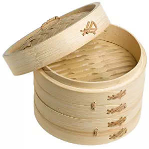 Joyce Chen 26-0016, 3-Piece Bamboo Steamer, 6-Inch