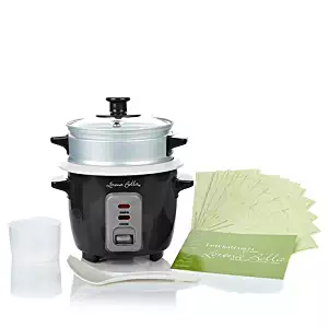 Lorena Garcia Skinny Mini One-Touch Cooker with Free Steamer Insert - Rich Black