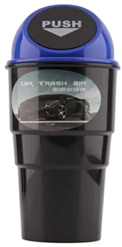 Automotive Cup Holder Garbage Can Trash Bin (Blue)