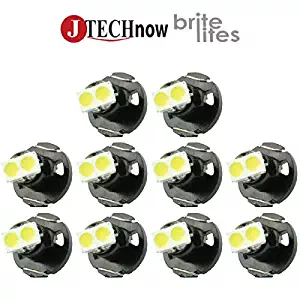 Jtech 10 x T4.2 Neo Wedge 2 SMD LED White Car Instrument Cluster Panel, A/C Dash Climate Gauge, Heater Control Lights Bulbs