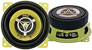 Car Two Way Speaker System - Pro 4 Inch 140 Watt 4 Ohm Mid Tweeter Component Audio Sound Coaxial Speakers For Car Stereo w/ 20 Oz Magnet, 1.85” Mount Depth Fits Standard OEM - Pyle PLG4.2 (Pair)