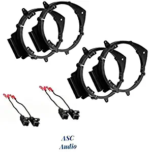 ASC 2 Pair 6+-Inch 6" 6.5" 6.75" Car Speaker Install Adapter Mount Bracket Plates w'Speaker Wire Connectors for Select GM GMC/Pontiac/Chevrolet Vehicles- see below for compatible vehicles