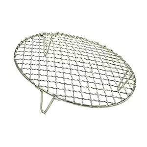 Turbokey Round Grill Barbecue Net, Cross-wire Cooling Rack 2" Height Durable Stainless Steel Multi-Purpose Baking Barbecue Rack/Food Steamer/Cooking/Baking/Steaming Rack Dia 13" (330mm/13")