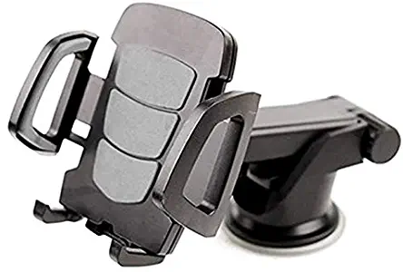 Dashboard Car Phone Mount,Adjustable Windshield Holder Cradle with Strong Sticky Gel Pad for iPhone XS/XR/X/8/8Plus/7/7Plus/6s/6P/5S, Galaxy S5/S6/S7/S8, Cell Phone etc (Gray)