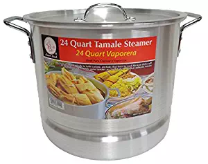 24 Qt Tamale Steamer Vaporera Stock Pot Premium Aluminum Tamalera 6 Gallons