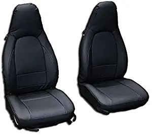 Iggee Black Artificial Leather Custom Made Original fit Front seat Covers Designed for Porsche 911 928 944 968 1985-1998