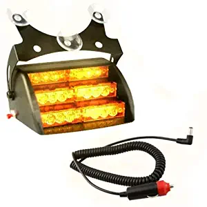 HQRP Car 18 LED Emergency Vehicle Dash Truck Deck Warning Amber Strobe Flash Light w/ 3 Suction Cups