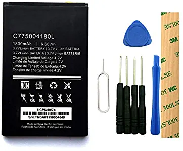 for BLU Studio 5.0 C D536/ D536L Replacement Battery C775004180L Free Adhesive Tool