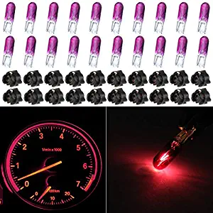 cciyu Purple Car T5 Halogen Bulbs Replacement fit for Marker Clearance Light Auto Side Lamp 70 2721 With Twist Lock Sockets ((Total of 40 Pcs)