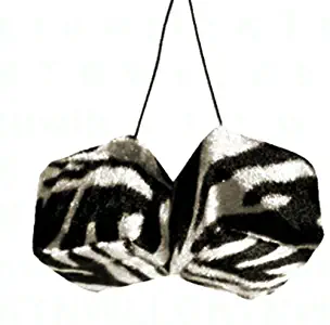 BDK A Pair of Hanging Dice - Zebra White